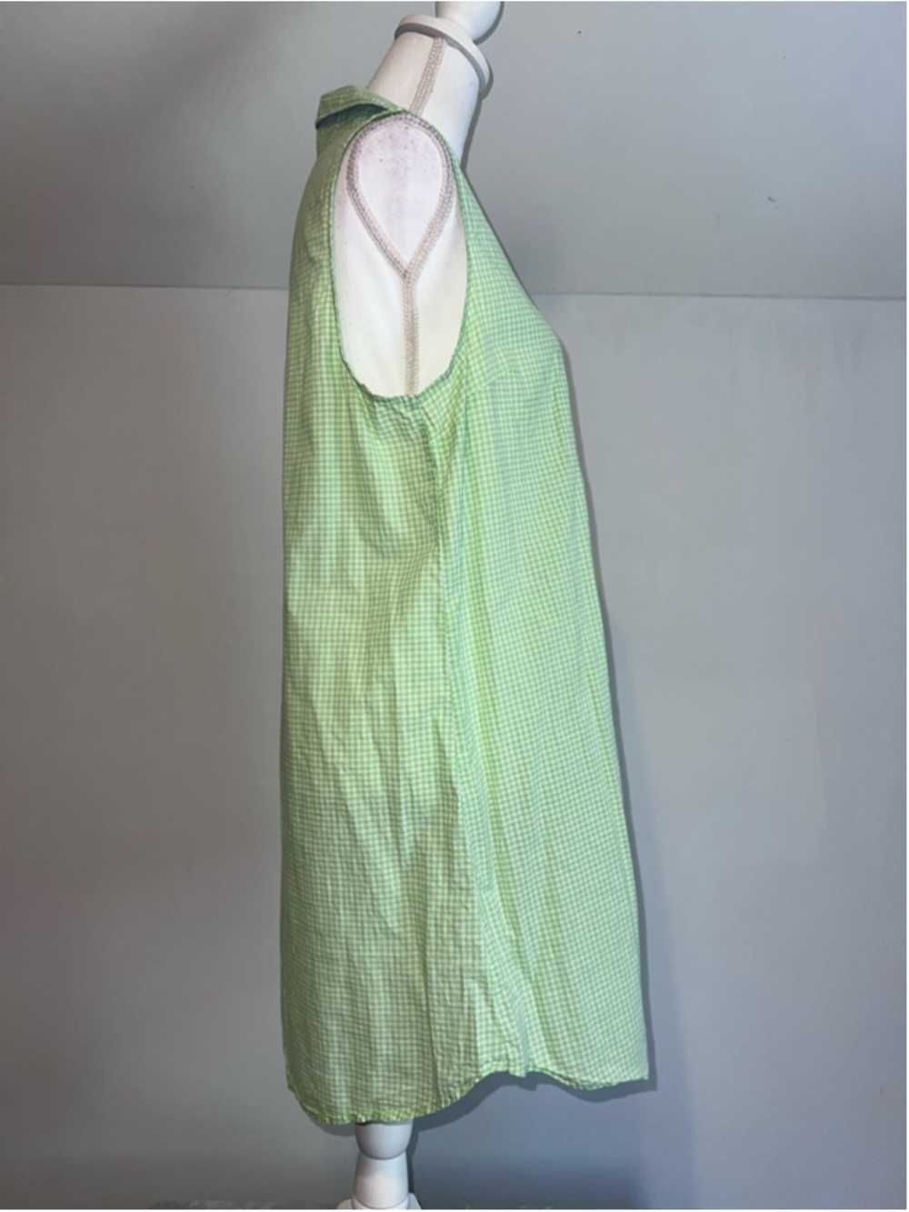LAUREN Ralph Lauren Gingham Sleeveless Button Down Shirt L Green - Picture 3 of 8